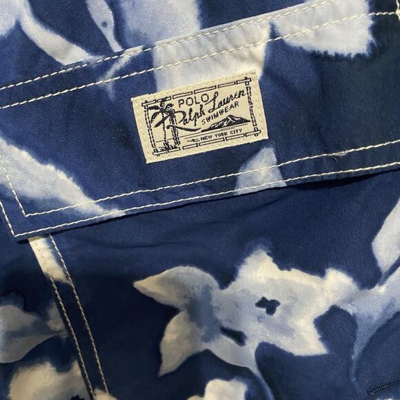 Polo Ralph Lauren Swim Trunks Mens 3XB Blue Floral‎ Pockets Pony Logo - Picture 5 of 11